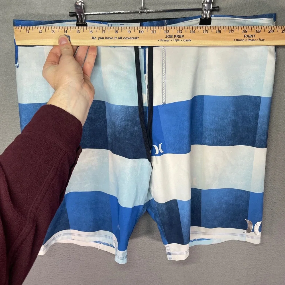 Hurley Phantom Board Shorts Mens‎ 38 Blue Stripe Stretch Surf Swim